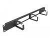 Scheda Tecnica: Delock 19" Cable Management Routing Panel - With 2 Openings And 3 Hooks 1U Black