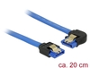 Scheda Tecnica: Delock Cable SATA 6GB/s Receptacle Straight > SATA - Receptacle Left Angled 20 Cm Blue + Gold Clips
