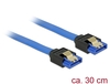 Scheda Tecnica: Delock Cable SATA 6GB/s Receptacle Straight > SATA - Receptacle Straight 30 Cm Blue + Gold Clips