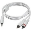Scheda Tecnica: C2G Cavo Audio 26 WG Jack Stereo Da 3,5 Mm (m) Rca - (m) 2 Male Schermato Bianco