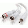 Scheda Tecnica: C2G Cavo Audio 26 WG Jack Stereo Da 3,5 Mm (m) Rca - (m) 3 Male Schermato Bianco Per pple iPod, iPod Cla