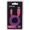 Scheda Tecnica: Manhattan Cavo Micro USB Guaina IntrecciATA USB2.0 - M/Microb Male Viola Blister