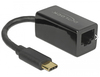 Scheda Tecnica: Delock ADApter Superspeed USB (USB 3.2 Gen 1) With USB - Type-c Male > Gigabit LAN 10/100/1000Mbps Compact Black