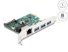 Scheda Tecnica: Delock Pci Express X1 Card To 3 X USB 5GBps Type-a Female - + 1 X Gigabit LAN