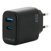 Scheda Tecnica: Mobilis Wall Charger - 45w - 1 USB A + 1 USB C - Gan